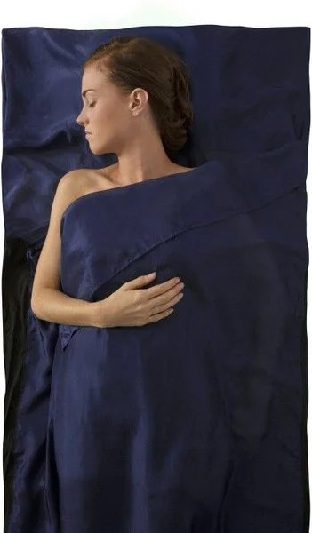 Sleepliner Silk Stretch Traveller with Pillow Navy Blue Kundfavorit