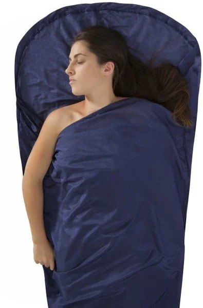 I lager Sleepliner Silkcotton Mummy with Hood Blue
