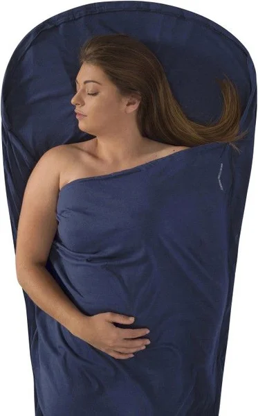 Sleepliner Cotton Premium Mummy with Hood Navy Blue risnedsättning