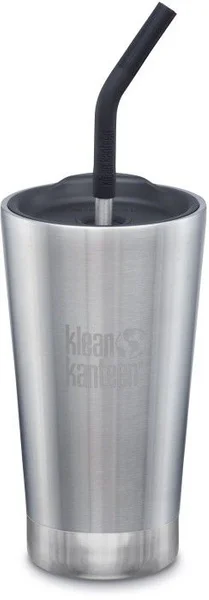 Kampanj Insulated Tumbler 473ml with Straw Lid Brushed Stainless