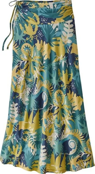 Populär W's Kamala Maxi Skirt Wild Waratah Big Tasmanian Teal