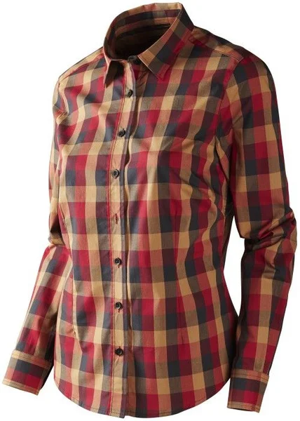 Lara Lady L/S Skjorta Red/Black Check Utförsäljning