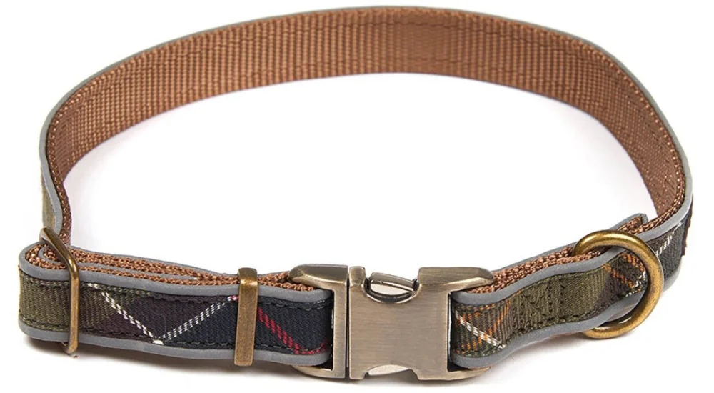 Reflective Tartan Dog Collar Classic Tartan Billig