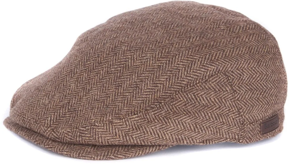 M's Barlow Flat Cap Brown Herringbone Sista chansen