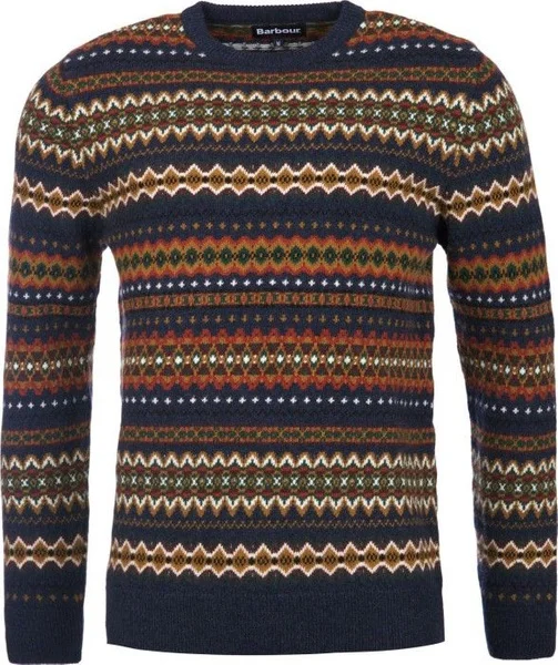 M's Case Fair Isle Crew Neck Navy Marl Säker betalning