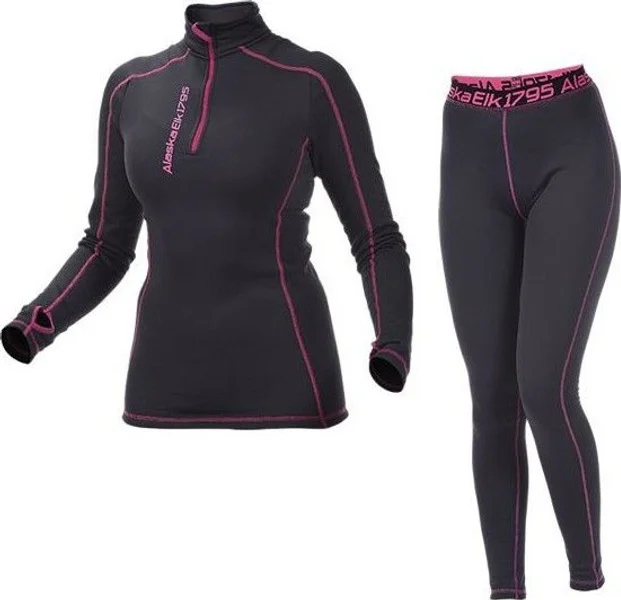 Alaska Midlayer Stretch Fleece Set Lady 220g Charcoal/Magenta Fynd