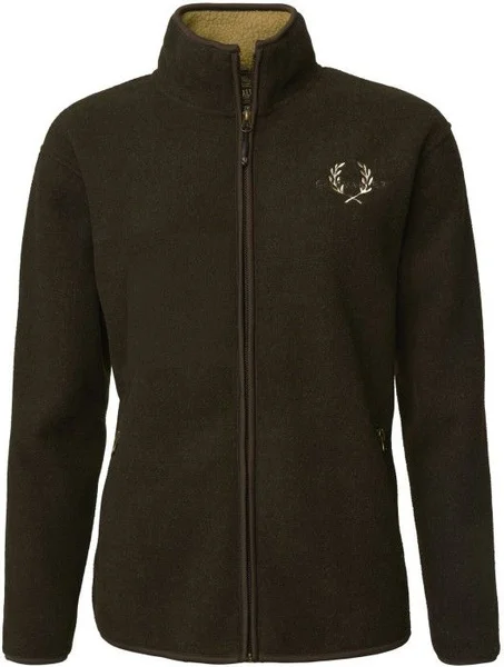 Mainstone Fleece Cardigan Women Brown Melange Handla nu