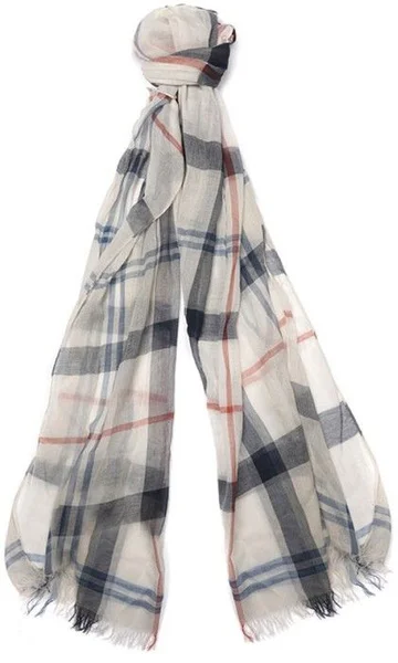 W's Summer Dress Tartan Wrap Cream/Navy Erbjudandepris