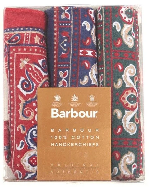 Paisley Handkerchiefs - Boxed Set Red/Green/Navy Nyhet