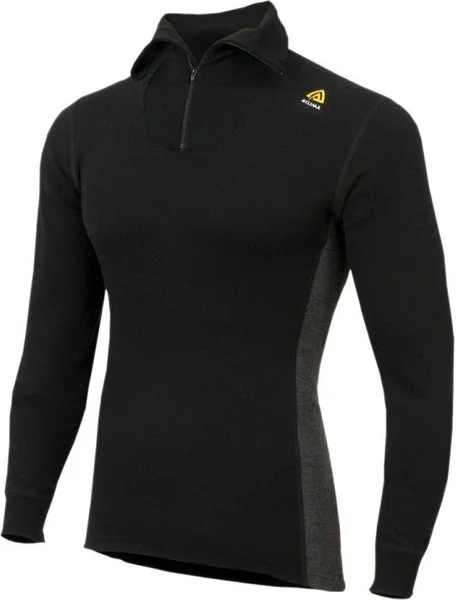 Endast idag Aclima WarmWool Polo with Zip Man Jet Black/Marengo