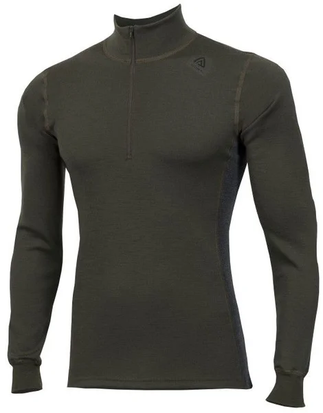 Erbjudande Aclima WarmWool Mock Neck Shirt Man Olive Night/Marengo