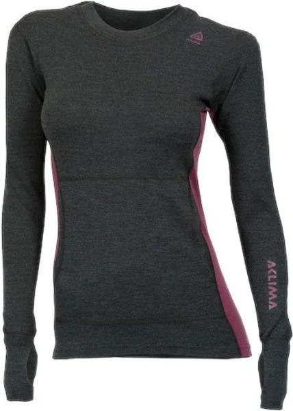 Aclima WarmWool Hood Sweater Woman Marengo/Damson Populär