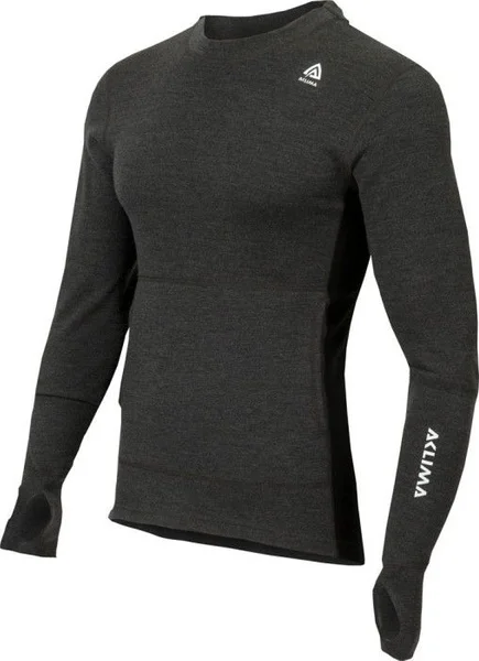 I lager Aclima WarmWool Hood Sweater Man Marengo/Jet Black