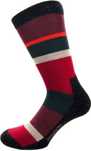 Men Stripe Merinoullsstumpa Red Erbjudande