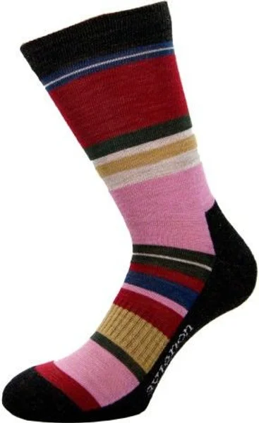 Begränsat erbjudande Lady Stripe Merinoullsstrumpa Pink