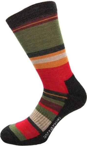Lady Stripe Merinoullsstrumpa Röd Köp nu