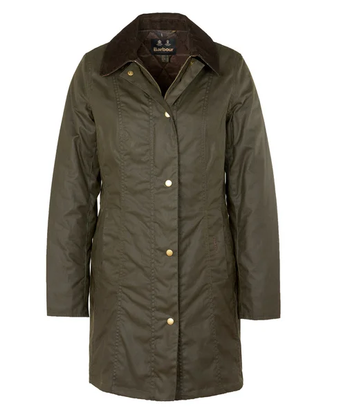 Köp nu W's Belsay Padded Wax Jacket Dark Olive