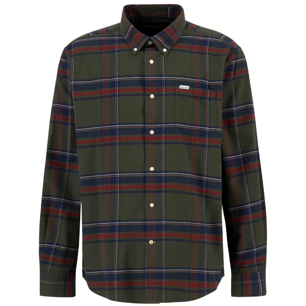 Trygg betalning M's Dogwood Regular Checked Shirt Olive