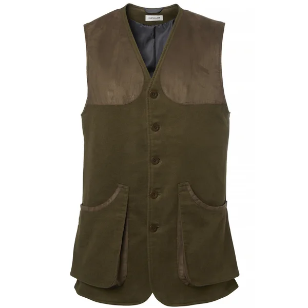 M's Preston Moleskin Shooting Vest Forest Green Rabatter