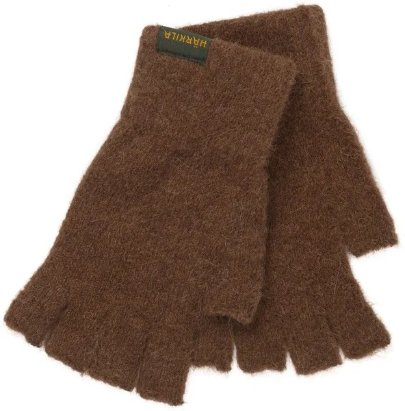 Säker betalning M's Alpacka Half Finger Gloves P inecone Brown