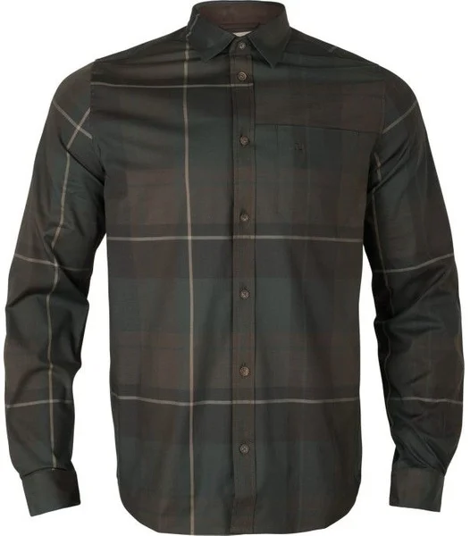 M's Akse Long-Sleeved Shirt Check Shadow Brown Rabatter