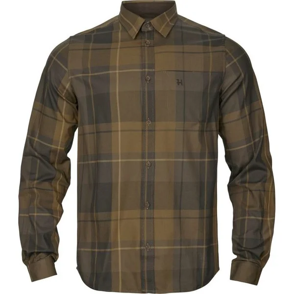 M's Akse Long-Sleeved Shirt Willow Green Check Extra rabatt