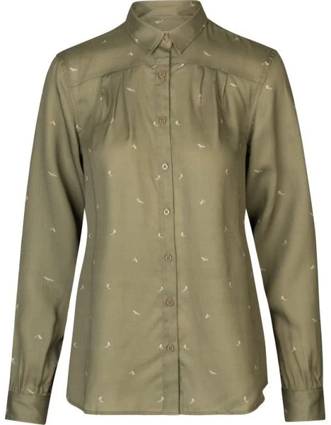 Abigail L/S Shirt Women Dust Green/Flying Ducks Sista chansen