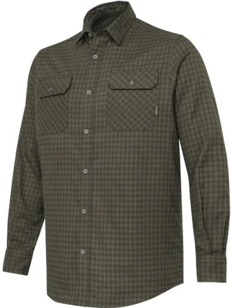 Sista chansen M's Cadet Flannel Shirt Green/Brown Check