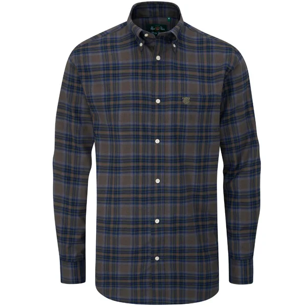 Begränsat antal M's Ilkley Flannel Bd Shirt Green/Blue Check