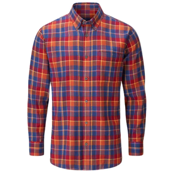 M's Ilkley Flannel Shirt Red Check Rabatt