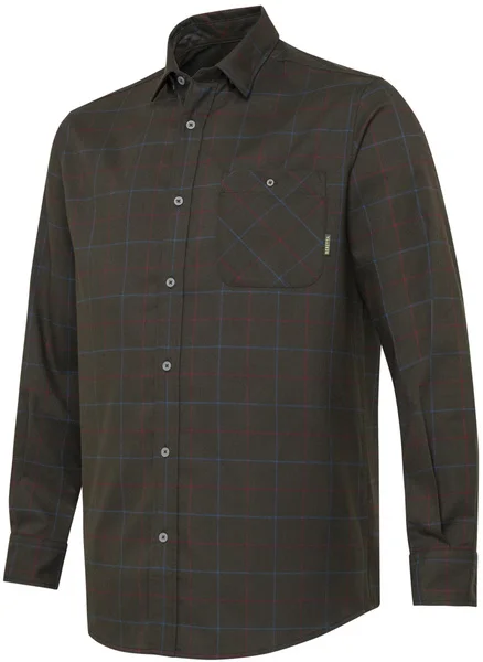M's Jargo Stretch Shirt Bark/Burgundy Check Köp online