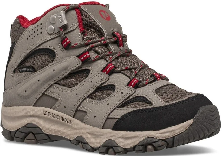 Snabb frakt Moab 3 Mid Waterproof Junior/Dam Boulder/Red