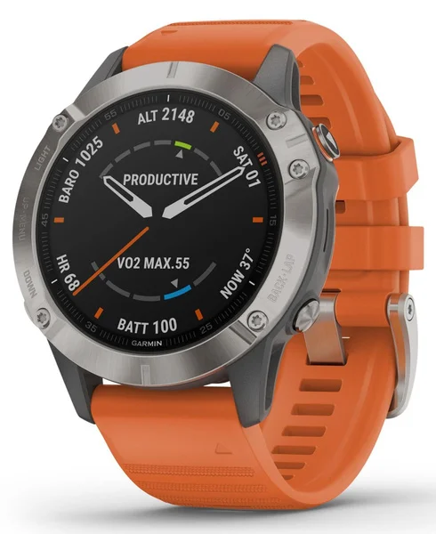 Outlet fenix 6 Sapphire Titanium Oransje