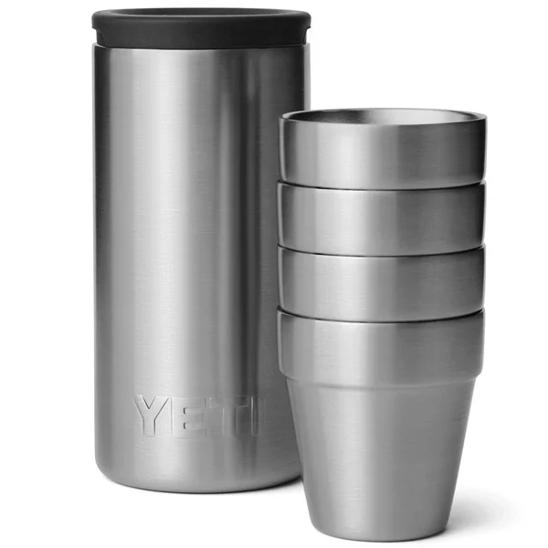 Rambler Shot Glasses with Carrying Case Stainless Steel risnedsättning