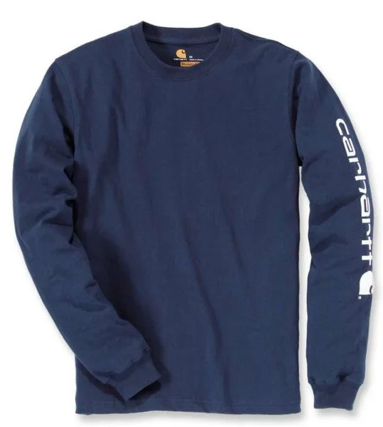 Erbjudande Carhartt M's Sleeve Logo T-Shirt L/S Navy