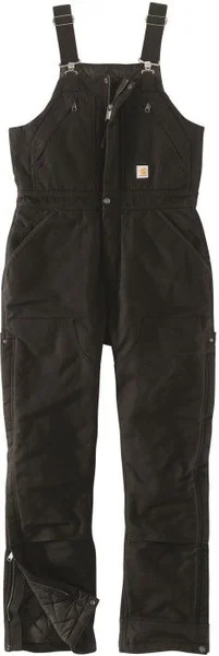 Carhartt W's Washed Duck Insulated Biberall Black Fynd