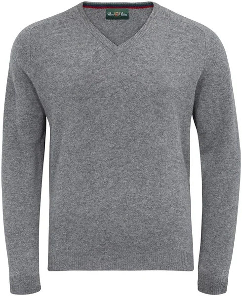 Streetly V-Neck Pullover Grey Mix Trygg betalning