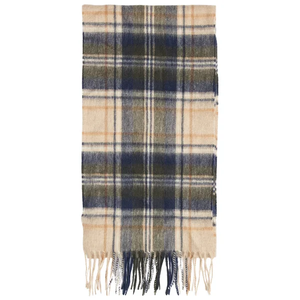 Handla nu New Check Tartan Scarf Sand Beige Plaid