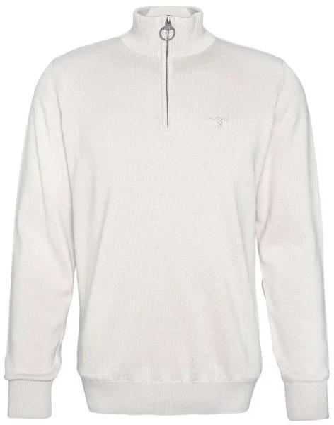 M's Cotton Half Zip Knitted Jumper Mist Premium