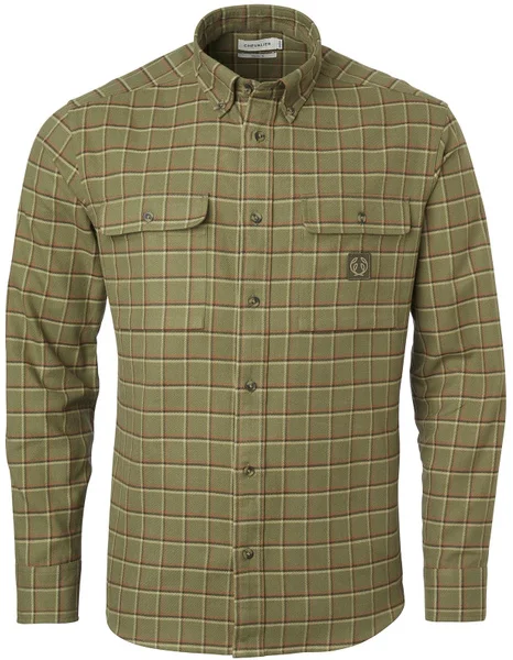 Heron Flannel Shirt Men Field Green Checked Lågt pris