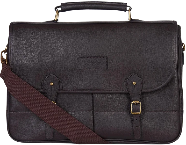 Leather Briefcase Unisex Dark Brown Populär