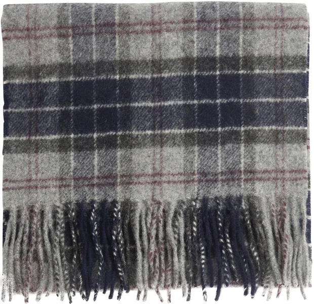 Tartan Lambswool Scarf Black/Tartan Populär