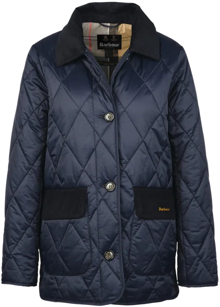 Köp nu W's Bragar Quilted Jacket Tartan Dark Navy