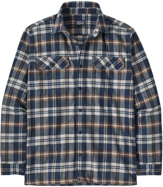 M's L/S Organic Cotton MW Fjord Flannel Shirt North Line Fields New Navy Populärt val