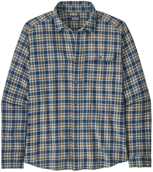 Sänkt pris M's L/S Cotton in Conversion LW Fjord Flannel Shirt Squared Tidepool Blue
