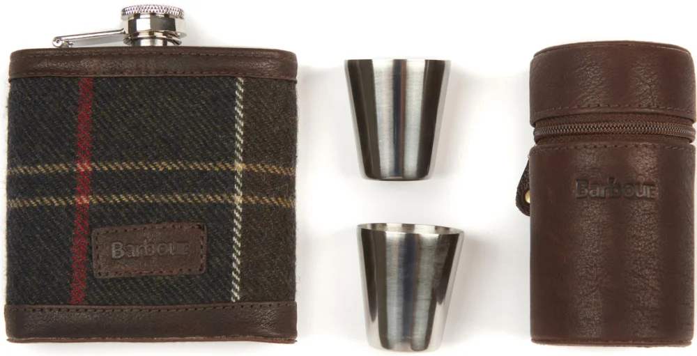 Hip Flask & Cups Gift Set Tartan Extra rabatt