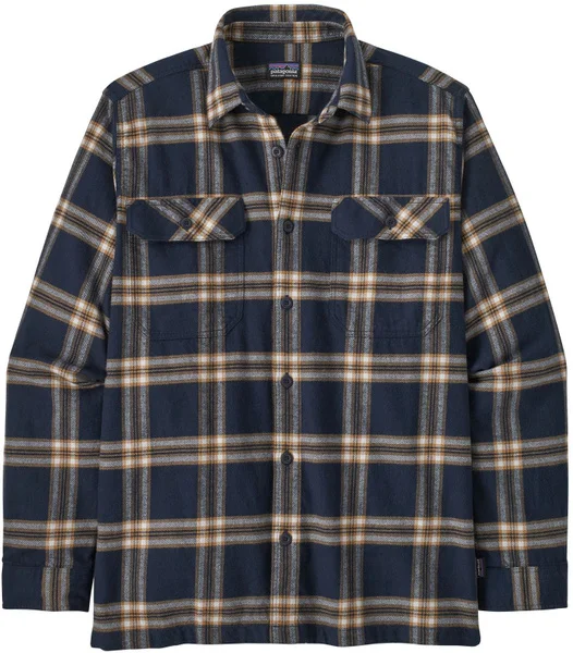 M's L/S Organic Cotton Midweight Fjord Flannel Shirt New Navy Billig