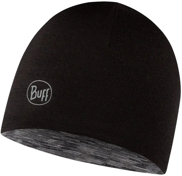 Lightweight Merino Reversible Hat Junior Black-Graph Multistripes risnedsättning