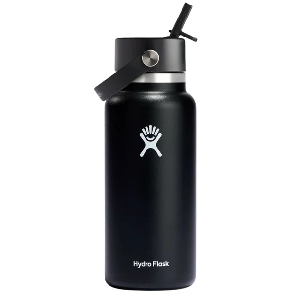 Wide Flex Straw Cap 32 oz (946 ml) Black Populär