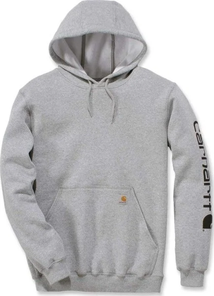 Utförsäljning Carhartt M's Sleeve Logo Hooded Sweatshirt Heather Grey/Black